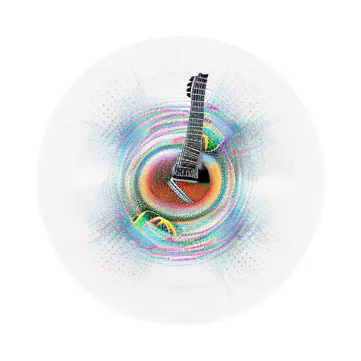 A Guitar Merging With A Vinyl Record