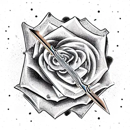 Thin Sword Wrapped In A Rose