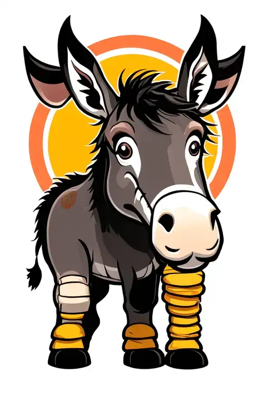 Donkey With A Cast On Its Leg