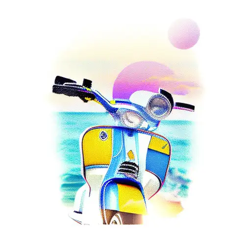 Beach Sunset Vespa