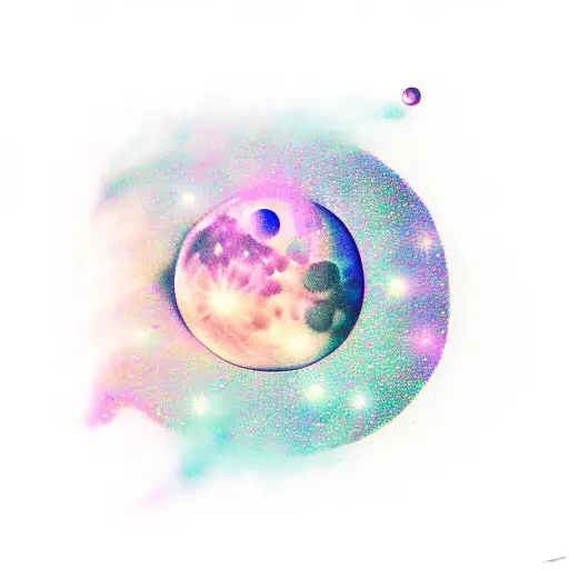 Galaxy With Moon