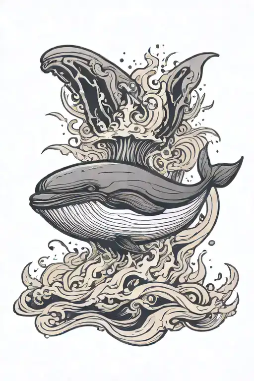 A Whale In An Ocean Of Sand Surrounded By Fire