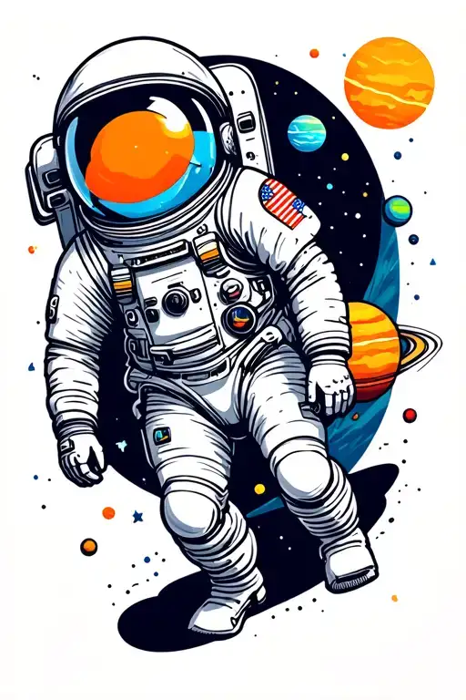 Astronaut Exploring Solar System