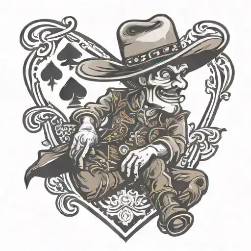 10 Of Spades 2 Of Spades With Cowboy Hat Sitting