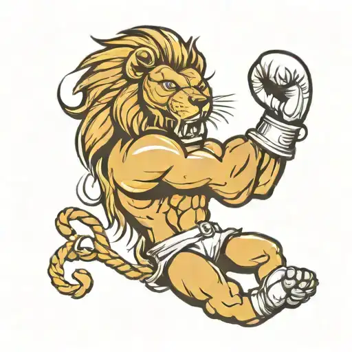 A Boxing Glove Transforming Into A Fierce Lion Mid-swing