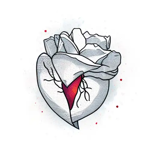 Broken Heart With Flowers