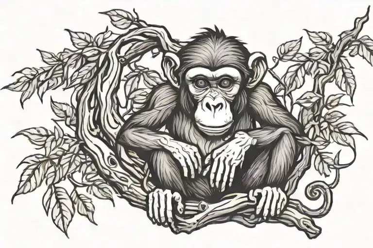 Monkey On Branches Intertwined
