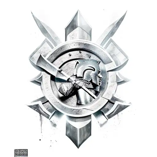 Spartan Soldier With Axe And Sword Forearm