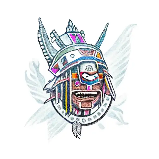 Axolotl Dressed As An Aztec Warrior