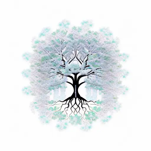 An Elegant Tree Of Life With Roots Symbolizing The Foundation Of God's Will