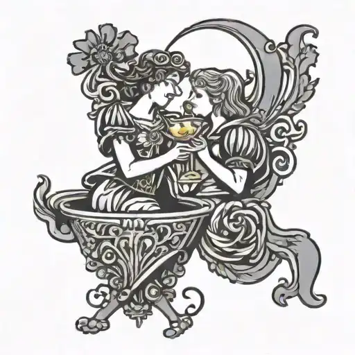 Lover's Tarot Card 2 Of Cups Tarot Card Deck Forming The Shape