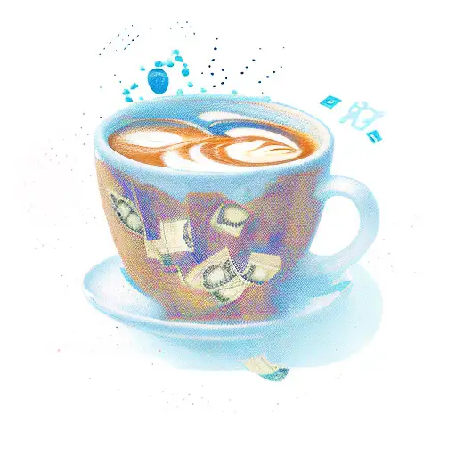 A Latte Cup Overflowing With Money