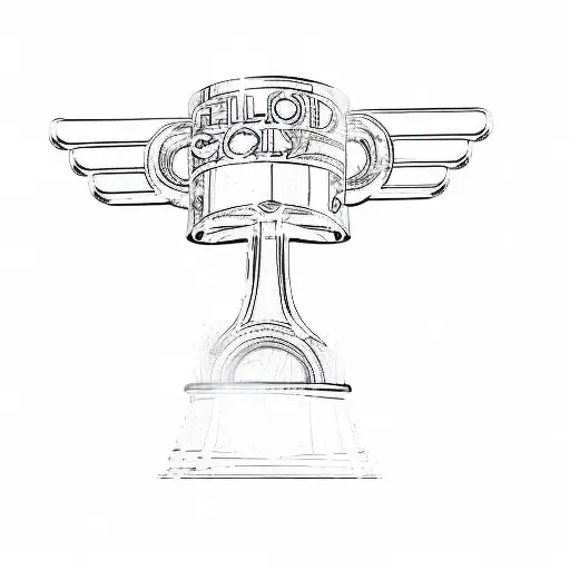 A Golden Trophy With A Black Background