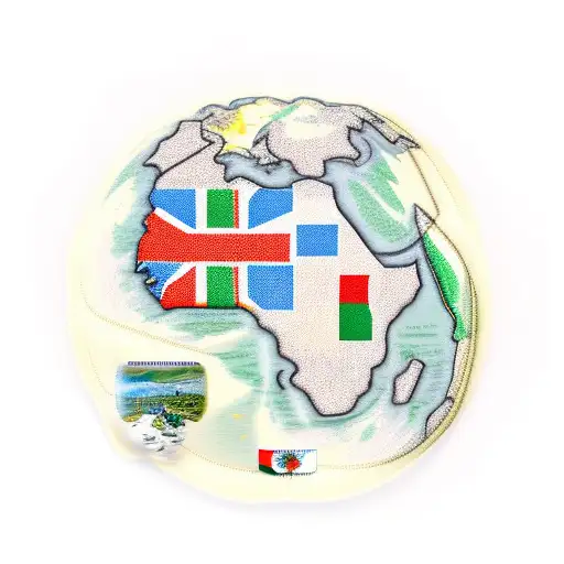 Congo And Ivory Coast Country With Flags Inside The Country Land