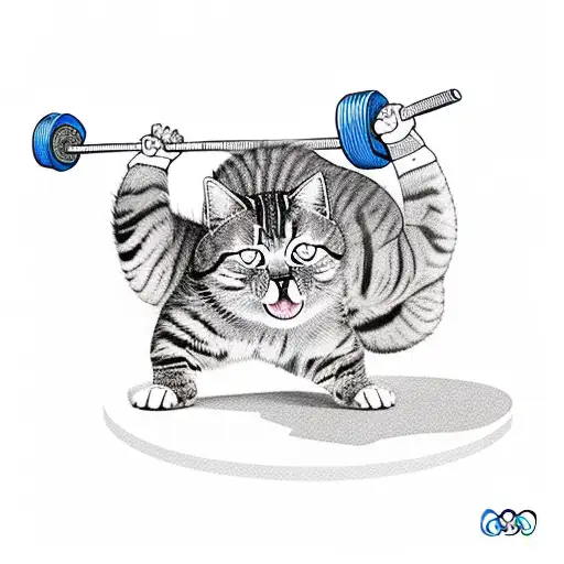 Olympic Weightlifter Lifting A Cat Instead Of A Barbell