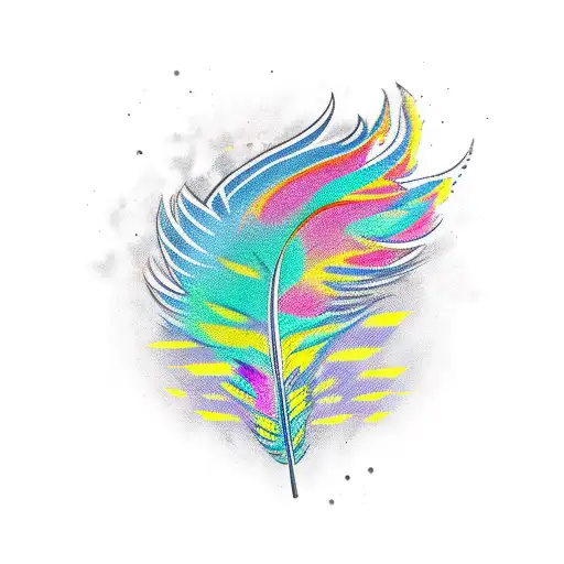Phoenix Feather Facing Downward