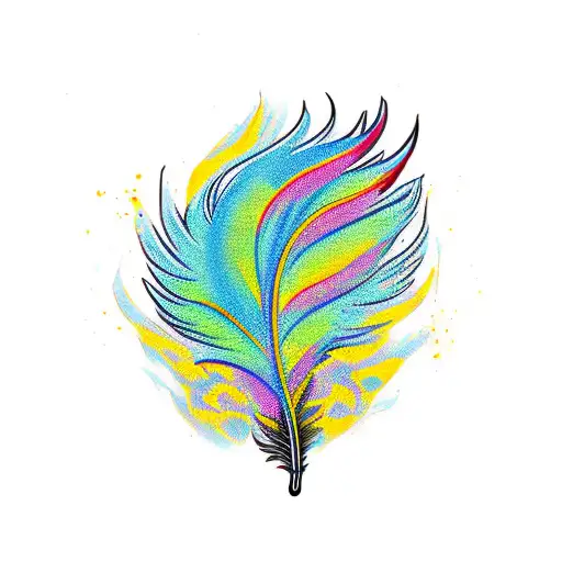 Phoenix Feather Facing Downward