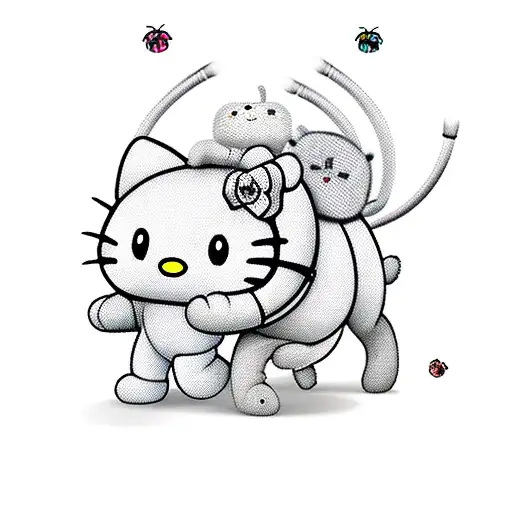 Hello Kitty And Carebear With A Redback Spider