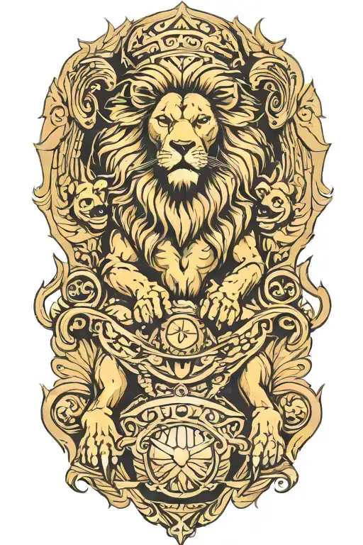 An Angelic Lion Playing Sports With A Group Of Dogs