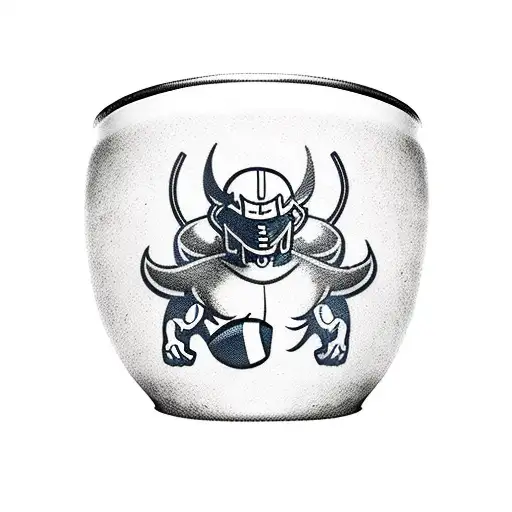 A Fierce Titan Football Player Holding A Beer Mug