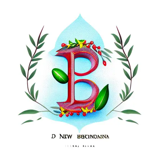 Letter D With Olive Branch And Something Italian