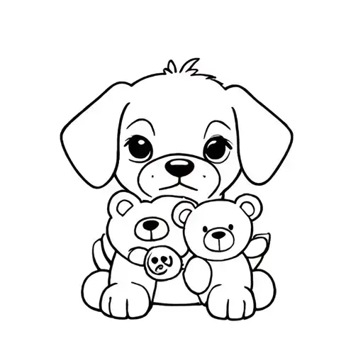 A Dog With A Teddy Bear