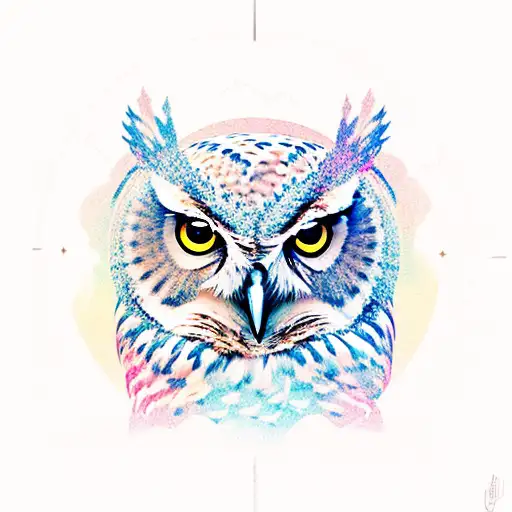 An Owl Perched On A Mountain Peak With A Swirling Sky In The Background