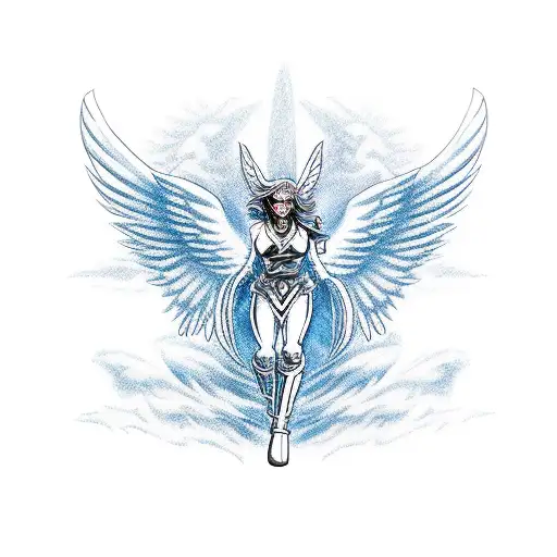 Angel Warrior Fighting Demon