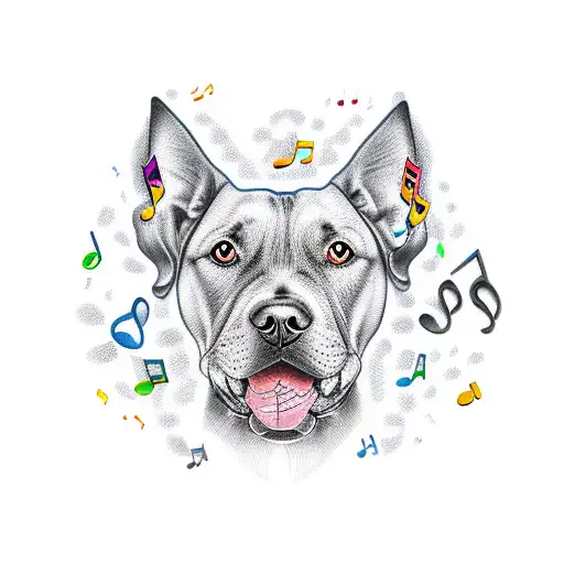 Musical Notes Forming The Shape Of A Dog