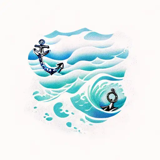 Ocean Wave And Anchor