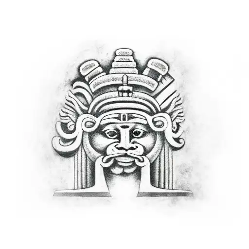 Four Wise Monkeys As Mayan Heiroglyphs Arm Sleeve