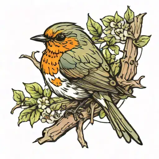 Robin Birds Sitting