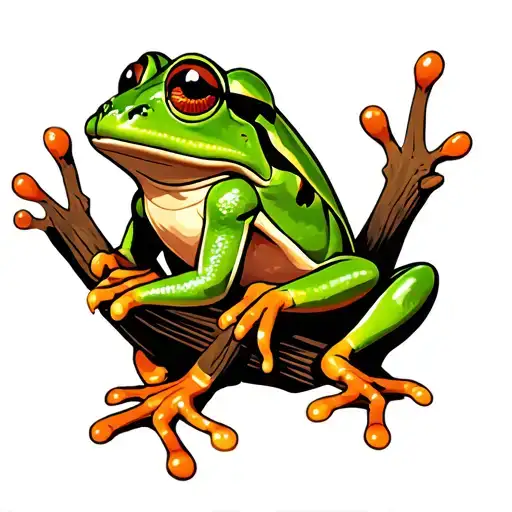 Green Tree Frog Cartoon
