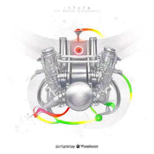 A Sensual And Abstract Representation Of Music Notes Intertwined With A Motorcycle Engine