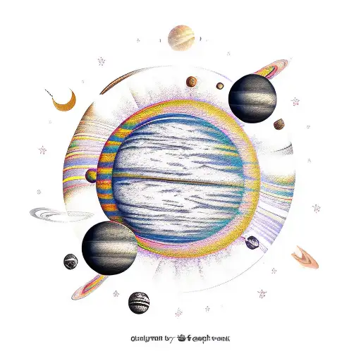 Large Palm Tree With Planets