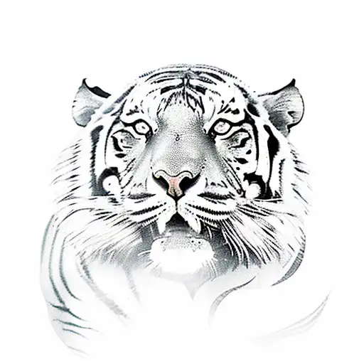 Full Bodied Tiger In The Jungle With Ferns