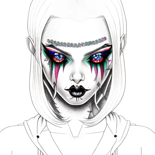 Goth Girl Elf Ears Purple Gem Collar