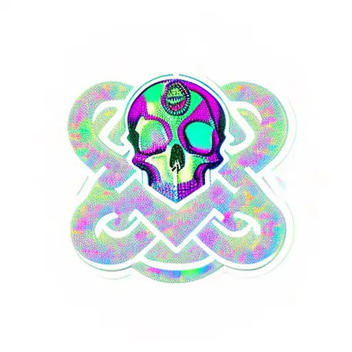 Genderqueer Symbol With Skulls