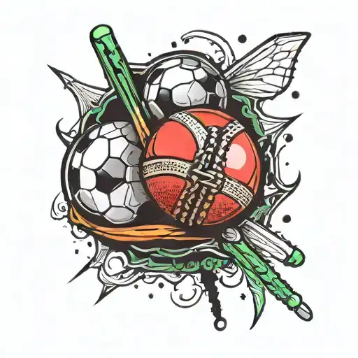A Cricket Ball And A Soccer Ball Merging Together To Symbolize Your Love For Both Sports