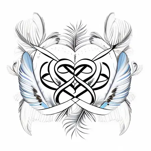 Feathers And Wings Intertwined With The Word 'Love'