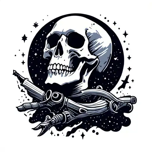 Skull Cosmic Scene