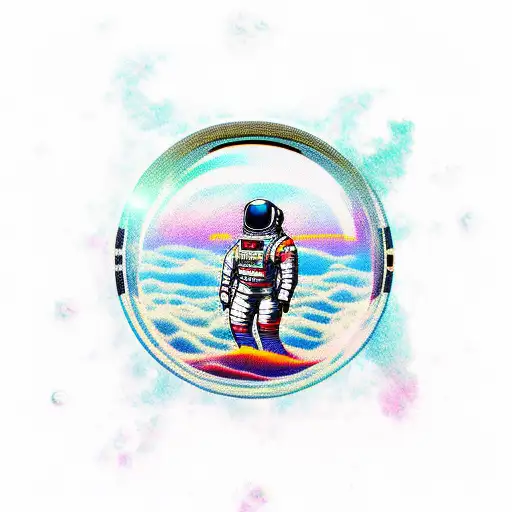 Astronaut Reflected In Lake