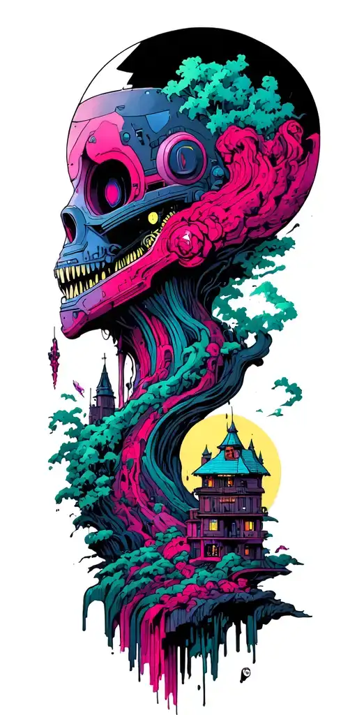 A Melancholic Fantasy Landscape With A Futuristic Twist