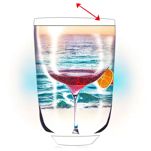 Wine Glass With Beach Scene In It