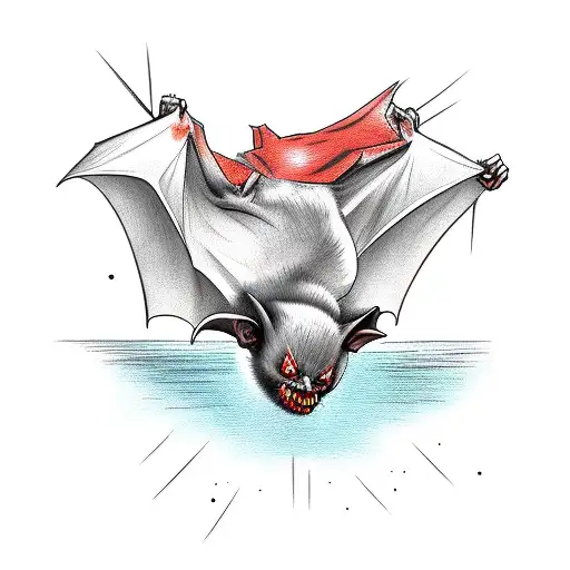 Vampire Bat Sinking Its Teeth Into A Delicate Neck
