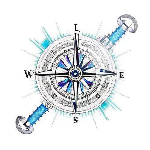 Full Color Sleeve With Lighthouse Compass And Pocketwatch