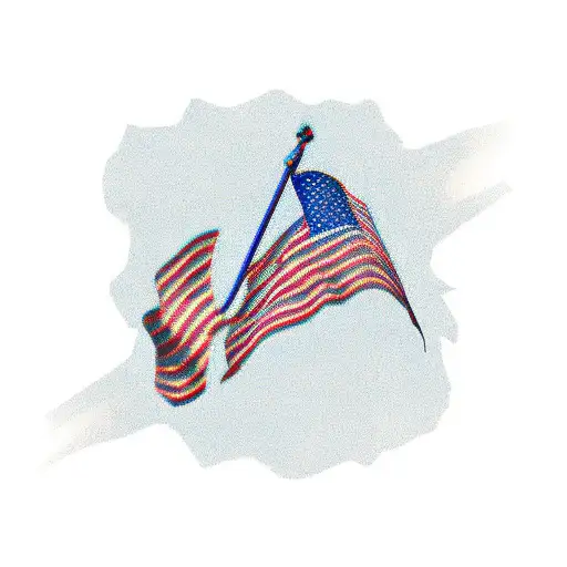 American Flag Tattered Around Bicep