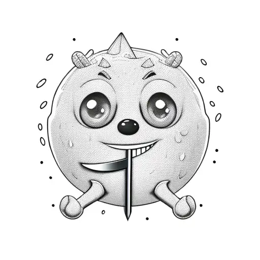 Cereal Box Cartoon Character With A Knife