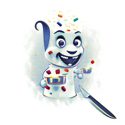 Cereal Box Cartoon Character With A Knife