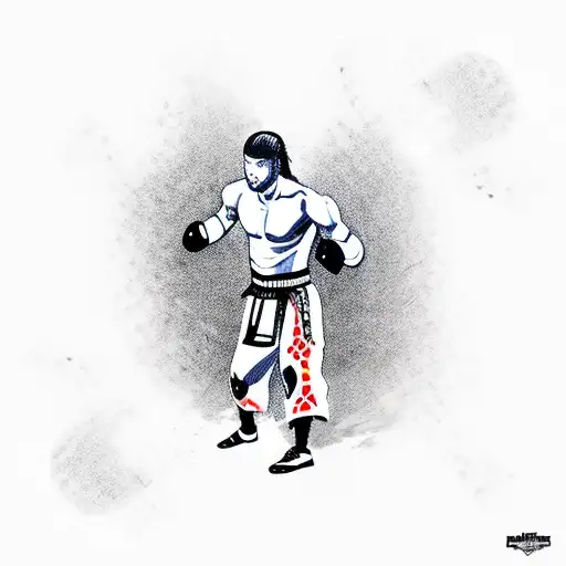 A Samurai Warrior Delivering A Knockout Punch In A Boxing Ring